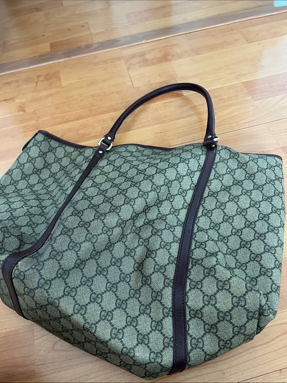 Gucci GG Canvas Tote with Brown Trim - Picture 13 of 13
